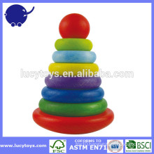 baby wooden Rainbow stacking ring toy